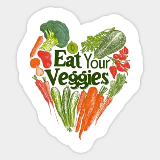 Eat Your Veggies T-Shirt | Healthy and Colorful Veggie Lover Tee Sticker